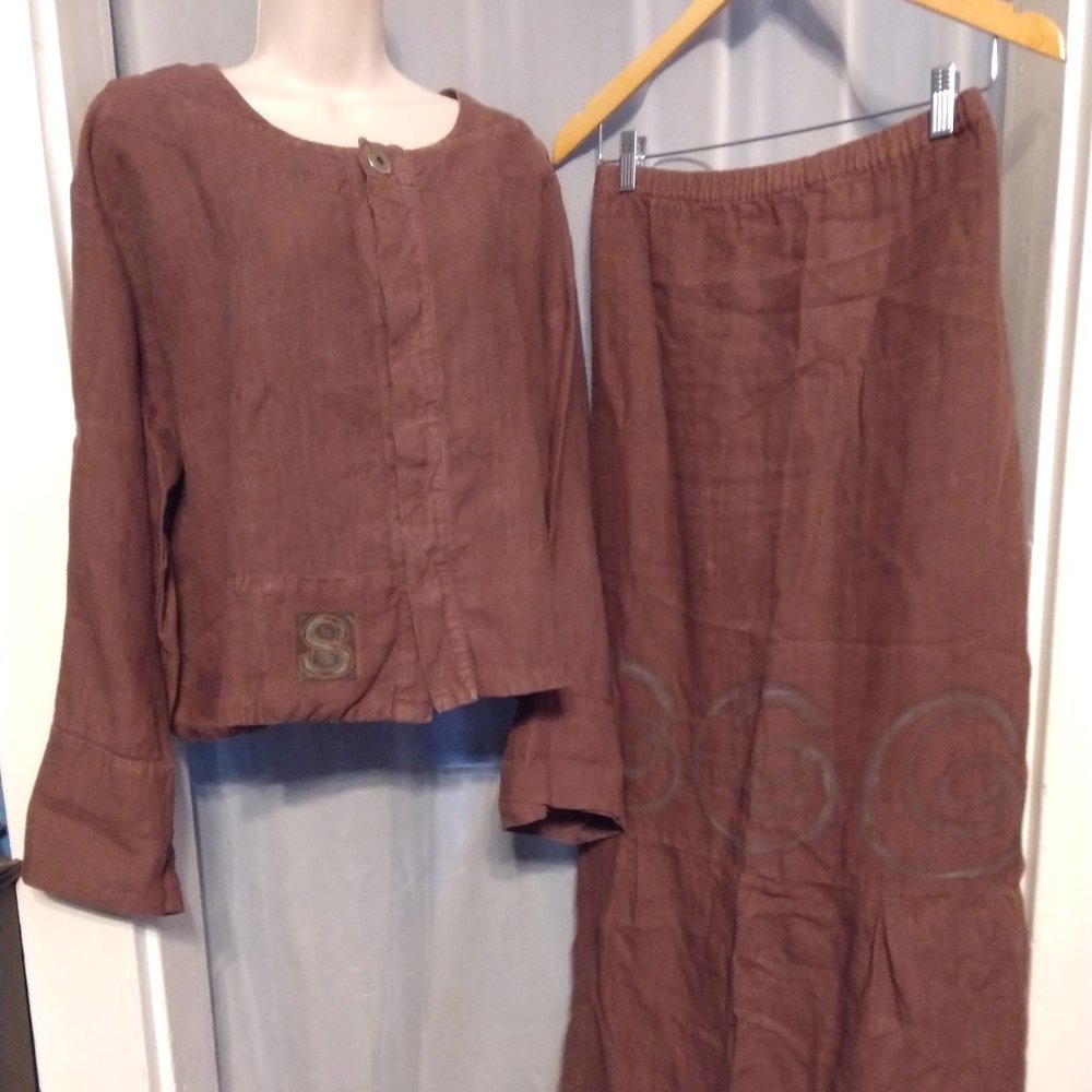 Outstanding Blue Fish 2-Piece Lagenlook HEMP Set